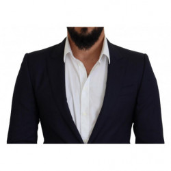 Blazer da cappotto formale slim fit in lana blu - IT46 - S