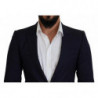 Blazer da cappotto formale slim fit in lana blu - IT46 - S