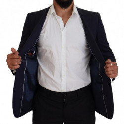Blazer da cappotto formale slim fit in lana blu - IT46 - S