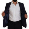 Blazer da cappotto formale slim fit in lana blu - IT46 - S