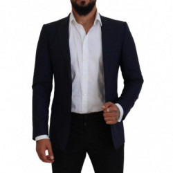 Blazer da cappotto formale slim fit in lana blu - IT46 - S