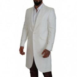Giacca trench in broccato floreale bianco - IT48 - M