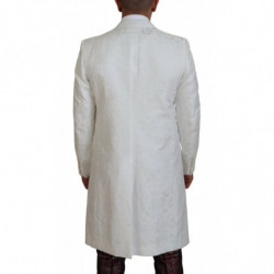 Giacca trench in broccato floreale bianco - IT48 - M