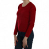 Maglione di cachemire pullover girocollo rosso - S