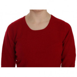 Maglione di cachemire pullover girocollo rosso - S