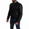 Giubbotto bomber da uomo con zip intera in nylon nero - IT52 - XL