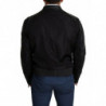 Giubbotto bomber da uomo con zip intera in nylon nero - IT52 - XL