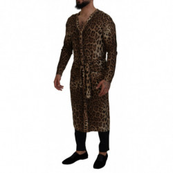 Maglione cardigan in lana leopardata marrone - IT48 - M