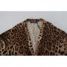 Maglione cardigan in lana leopardata marrone - IT48 - M