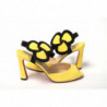 Sandalo fiore giallo nero con punta aperta - EU35/US4.5