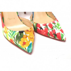 Scarpe décolleté tacco alto stampate fiori multicolori - EU35/US4.5