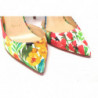 Scarpe décolleté tacco alto stampate fiori multicolori - EU35/US4.5