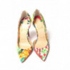 Scarpe décolleté tacco alto stampate fiori multicolori - EU35/US4.5