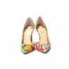 Scarpe décolleté tacco alto stampate fiori multicolori - EU35/US4.5
