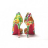 Scarpe décolleté tacco alto stampate fiori multicolori - EU35/US4.5