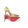 Scarpe décolleté tacco alto stampate fiori multicolori - EU35/US4.5