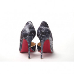 Décolleté con tacco alto con stampa denim multicolor - EU35/US4.5