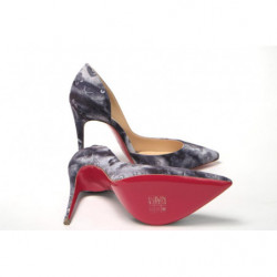 Décolleté con tacco alto con stampa denim multicolor - EU35/US4.5