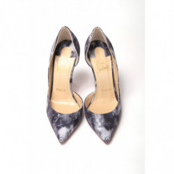 Décolleté con tacco alto con stampa denim multicolor - EU36/US5.5