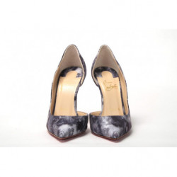 Décolleté con tacco alto con stampa denim multicolor - EU36/US5.5