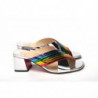 Sandalo mulo argento con righe arcobaleno e argento - EU35/US4.5