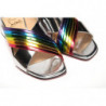 Sandalo mulo argento con righe arcobaleno e argento - EU35/US4.5