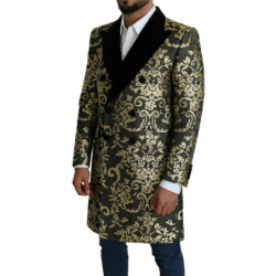 Giacca SICILIA Cappotto Lungo Jacquard Nero Oro - IT52 - XL