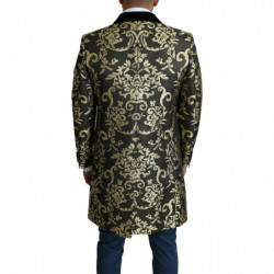 Giacca SICILIA Cappotto Lungo Jacquard Nero Oro - IT52 - XL