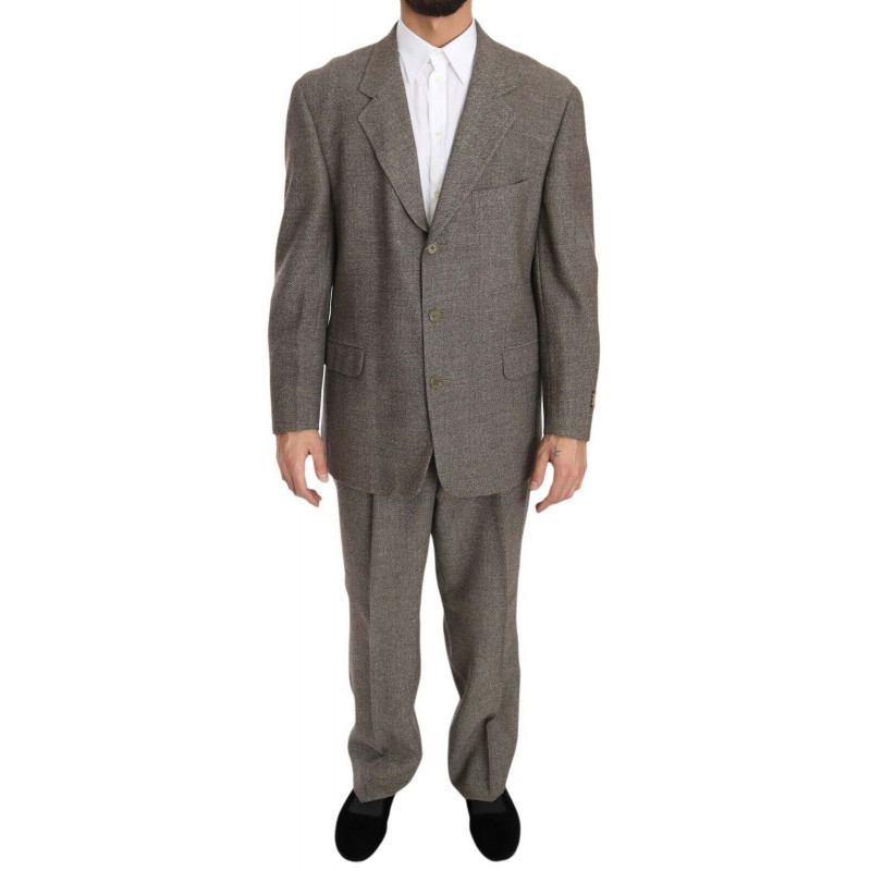 Abito monopetto regolare in lana marrone - IT54 - XL