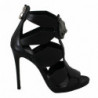 Scarpe spillo pipistrello tacco alto pelle nera - EU37/US6.5
