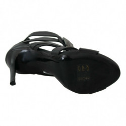 Scarpe spillo pipistrello tacco alto pelle nera - EU37/US6.5