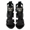 Scarpe spillo pipistrello tacco alto pelle nera - EU37/US6.5