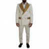 Abito slim fit smoking a righe oro bianco sporco - IT48 - M