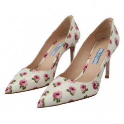 Décolleté con tacchi a spillo floreali in pelle bianca - EU36.5/US6