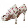 Décolleté con tacchi a spillo floreali in pelle bianca - EU39/US8.5
