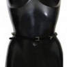 Cintura in pelle nera con cristalli - 95 CM / 38 INCHES