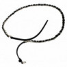 Cintura in pelle nera con cristalli - 95 CM / 38 INCHES
