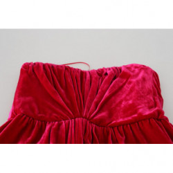 Abito a trapezio senza spalline elasticizzato in viscosa rosa - IT40-S