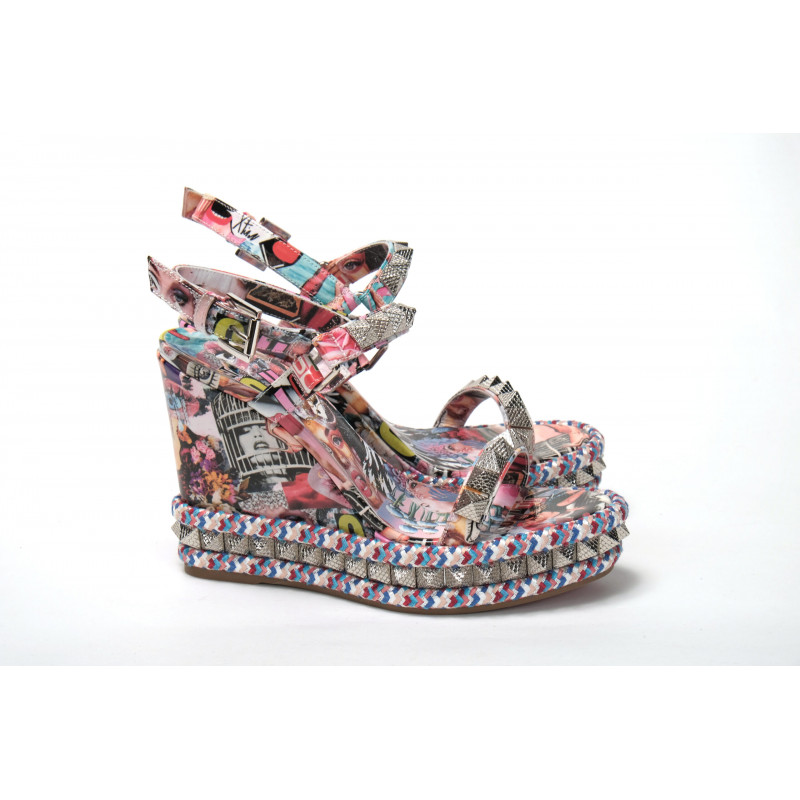 Zeppa con tacco alto in vernice Pyraclou 110 multicolore - EU35/US4.5