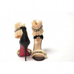 Tacco Poupedou 100 Vitello Nero/Savane Nero/Naturale - EU38/US7.5