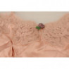 Lingerie canotta con rose di pizzo in raso rosa - IT40-S