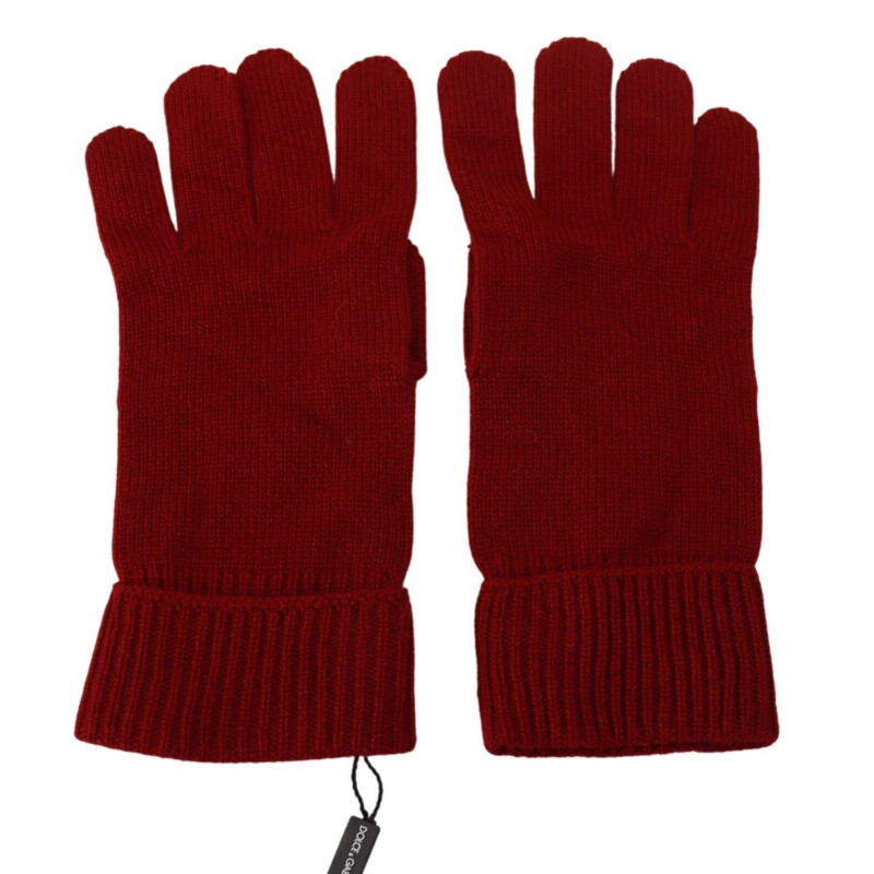 Guanti da uomo con guanti in maglia di cashmere rosso al 100%. - 9-M