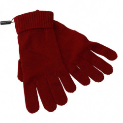 Guanti da uomo con guanti in maglia di cashmere rosso al 100%. - 9-M