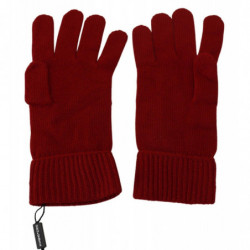 Guanti da uomo con guanti in maglia di cashmere rosso al 100%. - 9-M