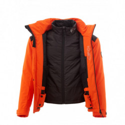 Giacca invernale arancione con gilet senza maniche rimovibile - M
