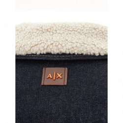 Giacca trapuntata in denim con dettagli Sherpa - M