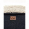 Giacca trapuntata in denim con dettagli Sherpa - M