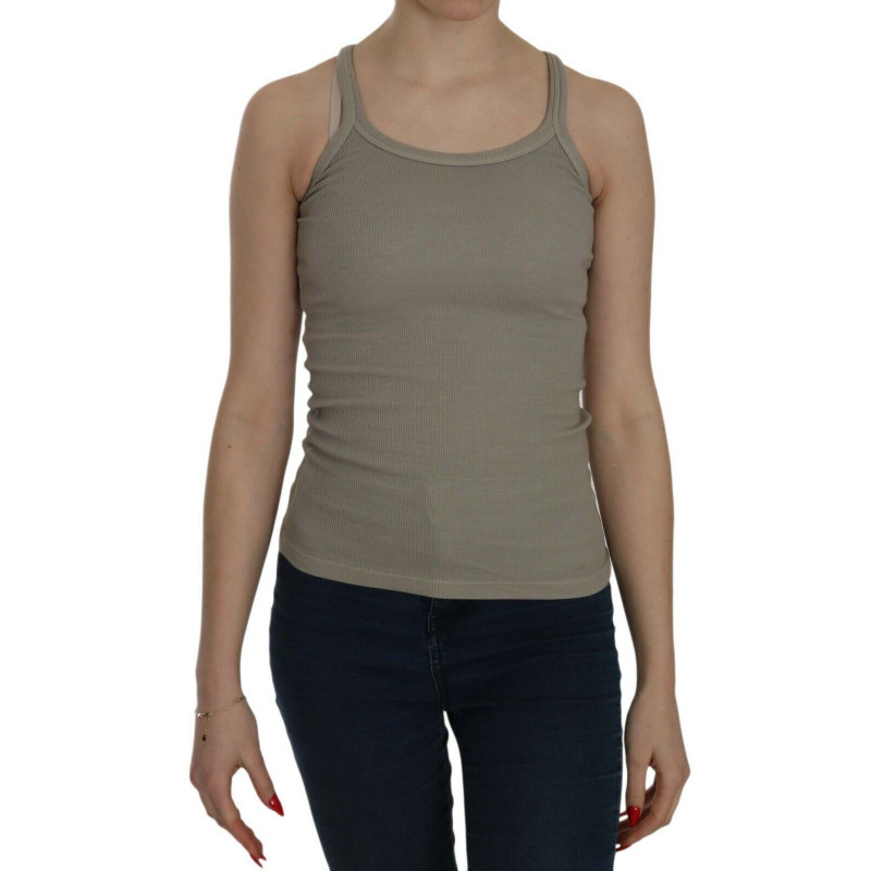 Camicetta senza maniche beige con spalline sottili - IT46-XL
