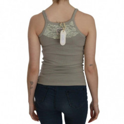Camicetta senza maniche beige con spalline sottili - IT46-XL