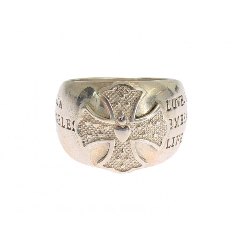 Anello da donna argento sterling 925 croce argento - EU50 - US5